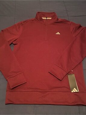 Adidas Men’s Maroon Quarter-Zip Pullover - Size Medium NWT